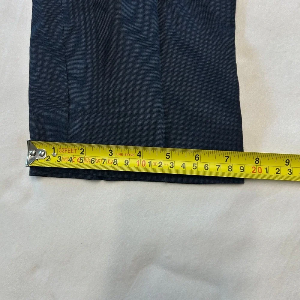 Tommy Hilfiger Mens Navy Blue Micro Texture Dress Pants Trousers 34x32
